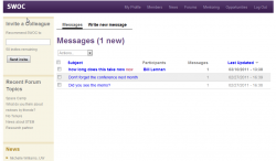 messages page